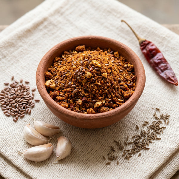 Flax Seeds Idli Podi with Garlic